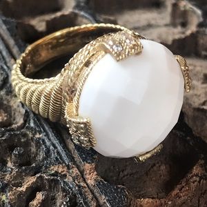 Judith Ripka 925 Gold Plated Ring -size 7.5